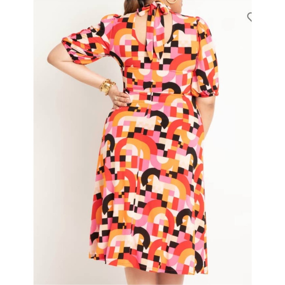 Eloquii Colorful Geometric Midi Dress - Picture 2 of 3